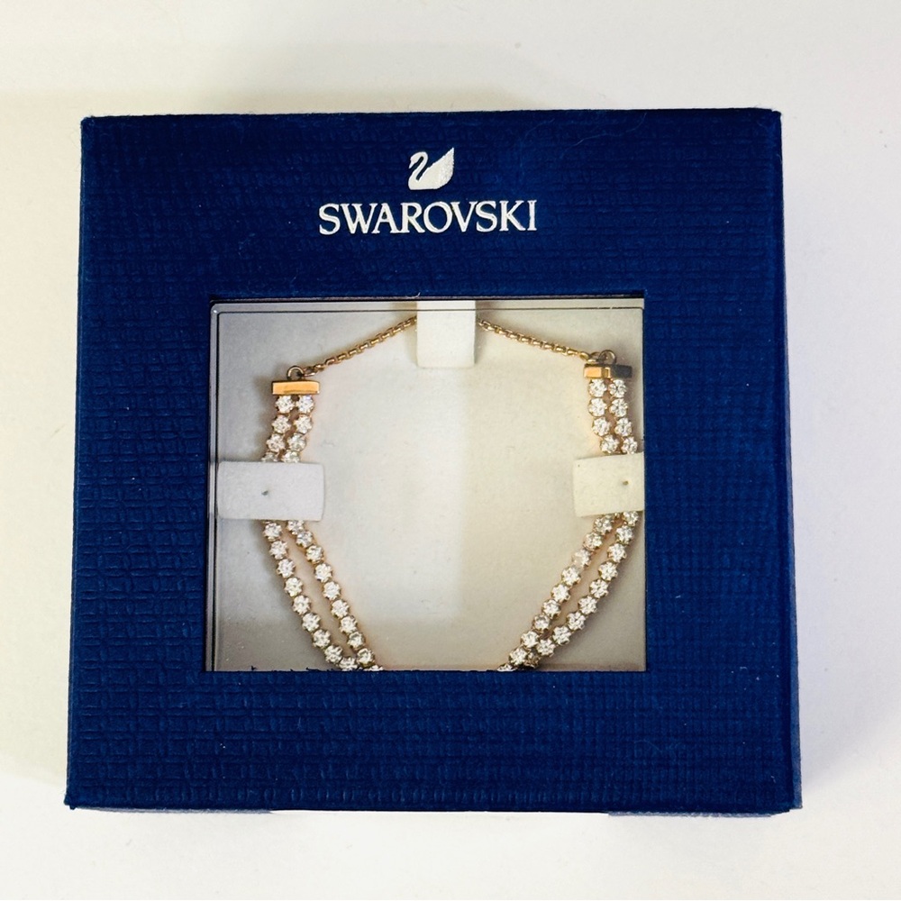 Swarovski Rose Gold Crystal Double Chain Bracelet - Picture 8 of 10